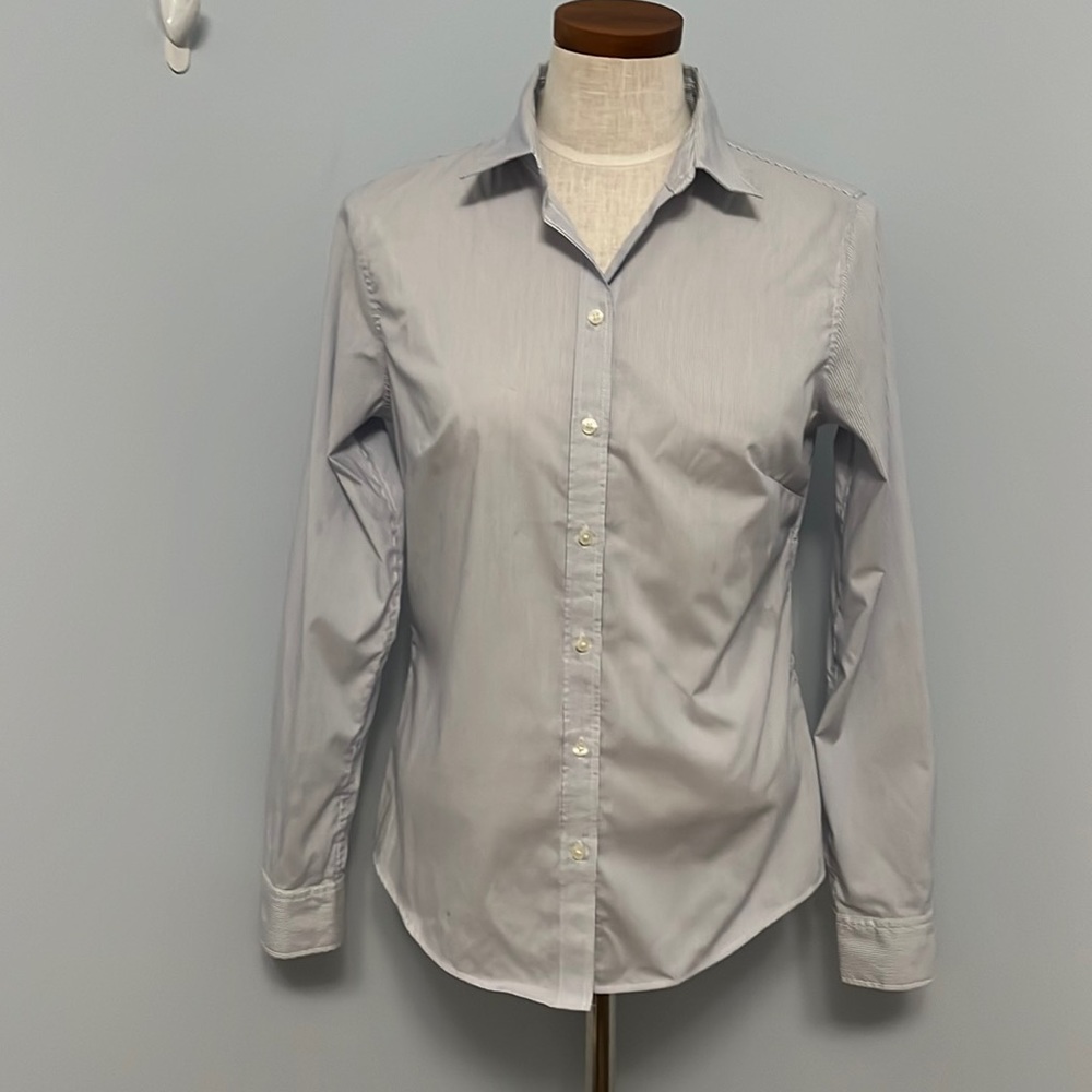 Banana Republic Stripped Tailored Fit Long Sleeve Button Down Collar Shirt